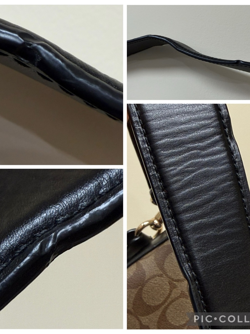 Coach Chelsea Champlain Amber Hobo Shoulder Bag Signature C & Black Leather Trim - Picture 5 of 16
